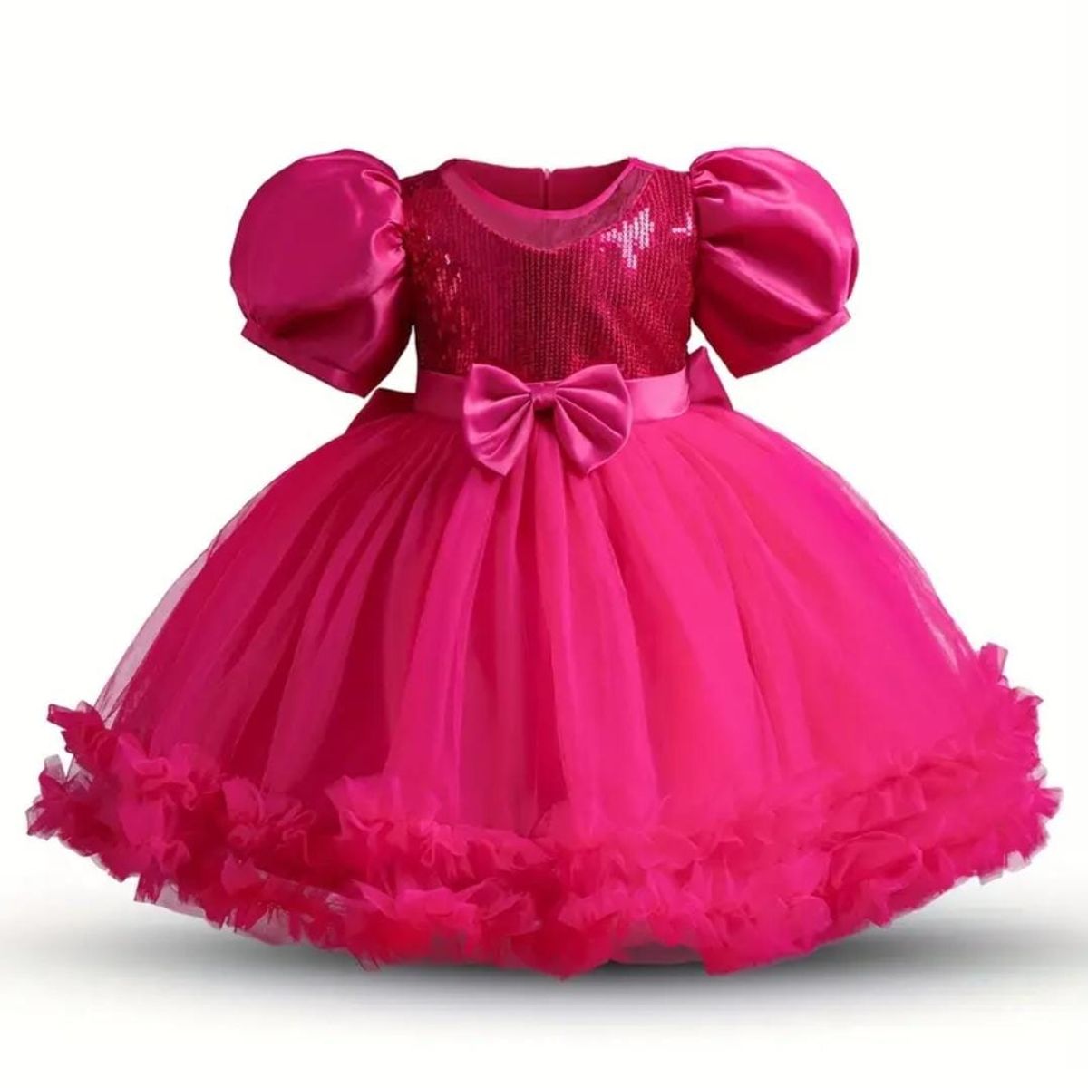 GENERICO - Vestido Princesa Cumpleaños Niña Fiesta Talla 4 Fucsia