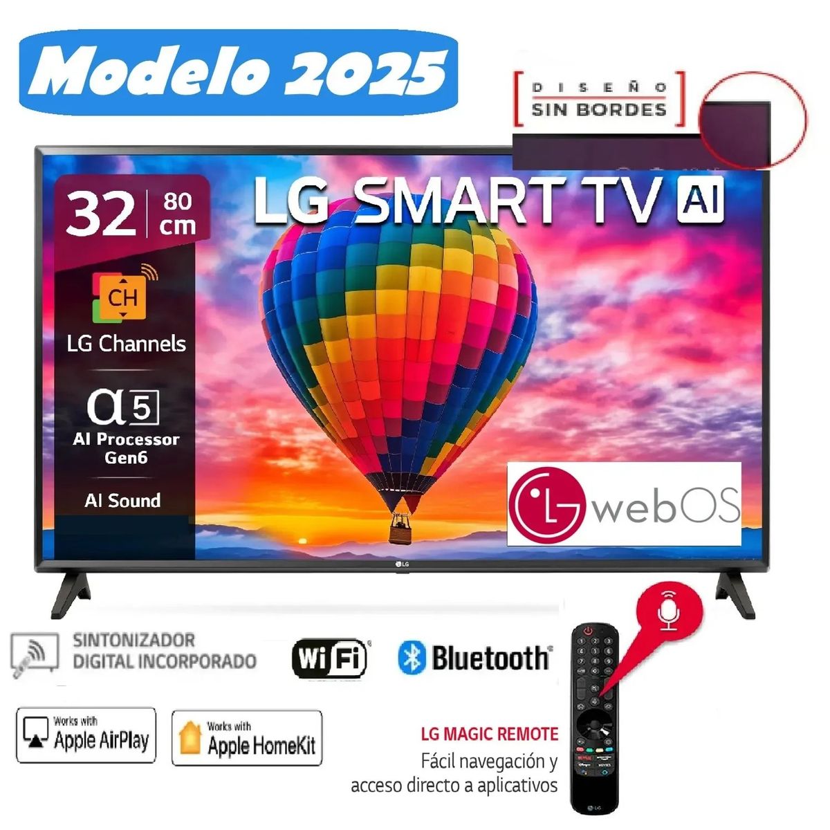 LG - Led 32 Pulgadas Smart TV + Magic de Voz 32LR600B