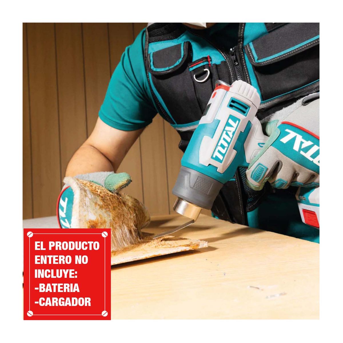 TOTAL TOOLS - PISTOLA DE CALOR INALÁMBRICA  A BATERÍA 20V - 30ºC / 550ºC TOTAL
