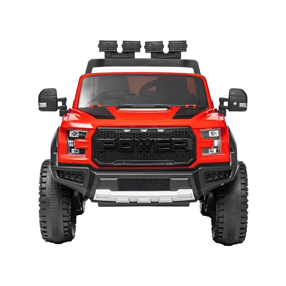 GENERICO - Camioneta Todo Terreno 4x4 Rojo llantas EVA - GOMA con luces LED musical USB bluetooth etc