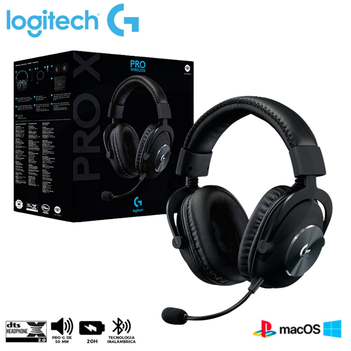 LOGITECH - Auricular Logitech G Pro X Gaming Inalambrico Con Microfono Negro