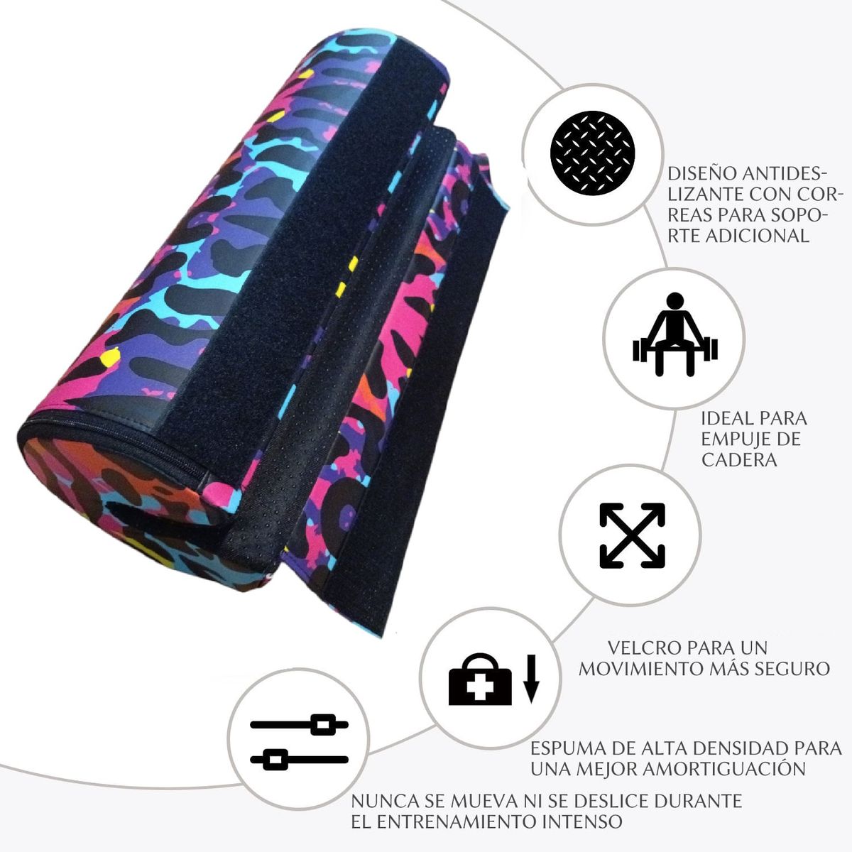 GENERICO - Almohadilla Extra Gruesa Barra Empuje Cadera Hip Thrust MC