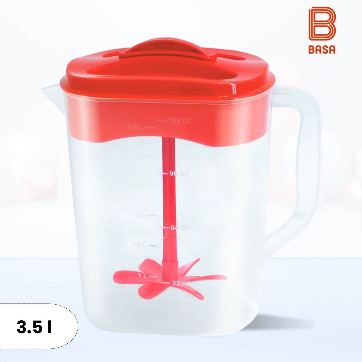 BASA - Jarra de Plastico Polipopileno practijarra Basa Rojo 35 l