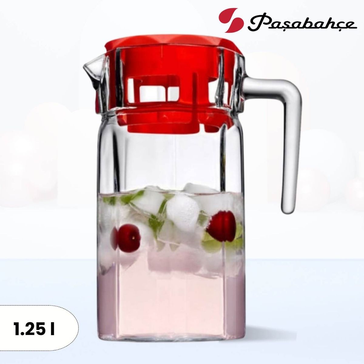 PASABAHCE - Jarra de Vidrio Kosem Pasabahche rojo 1.25 l
