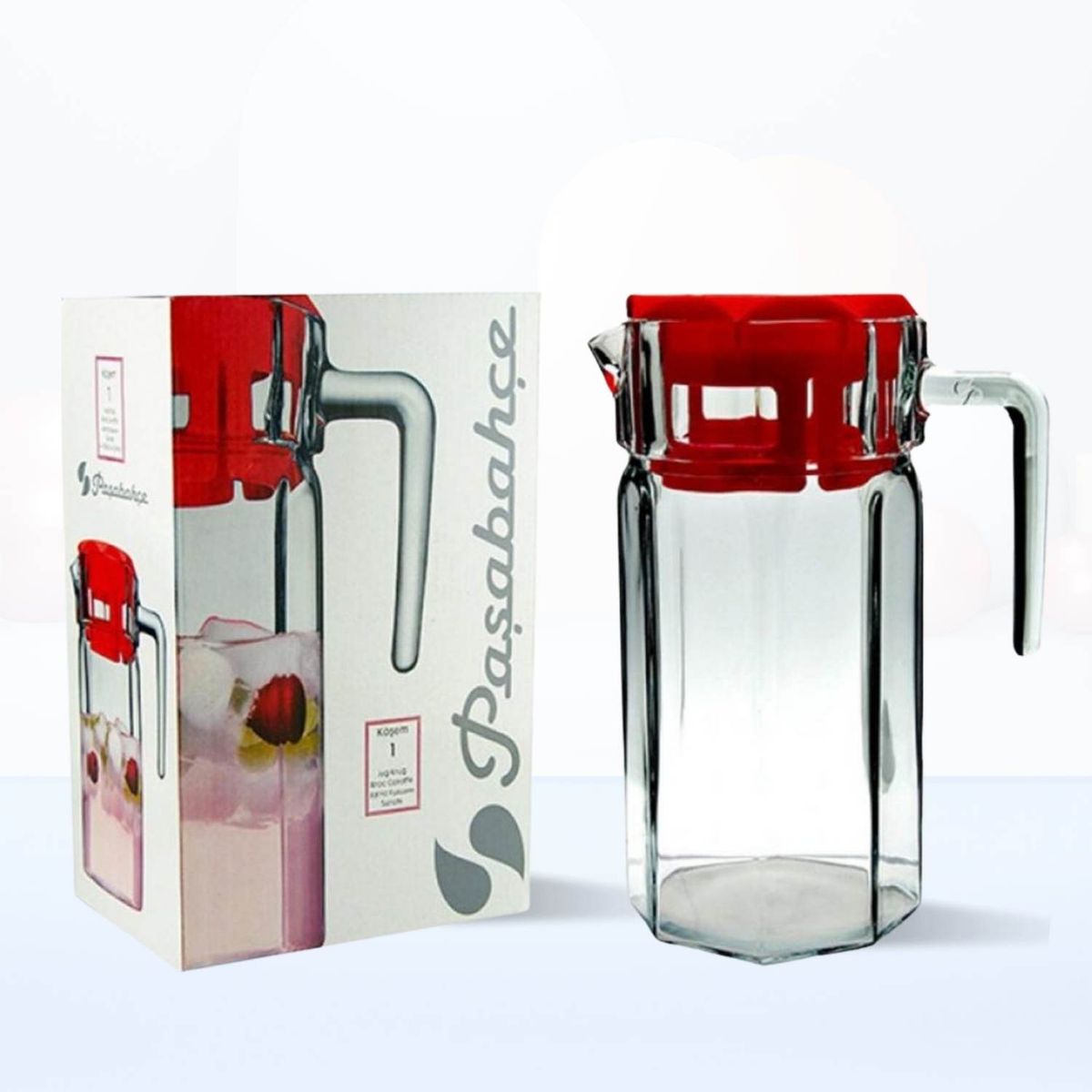 PASABAHCE - Jarra de Vidrio Kosem Pasabahche rojo 1.25 l