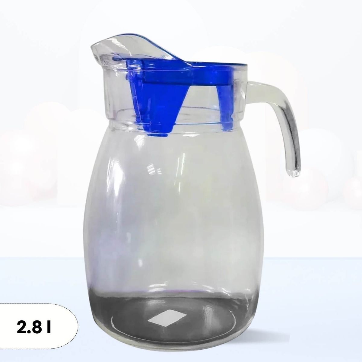 ICHIMATSU - Jarra de Vidrio Mancora Tapa Azul 2.80 l