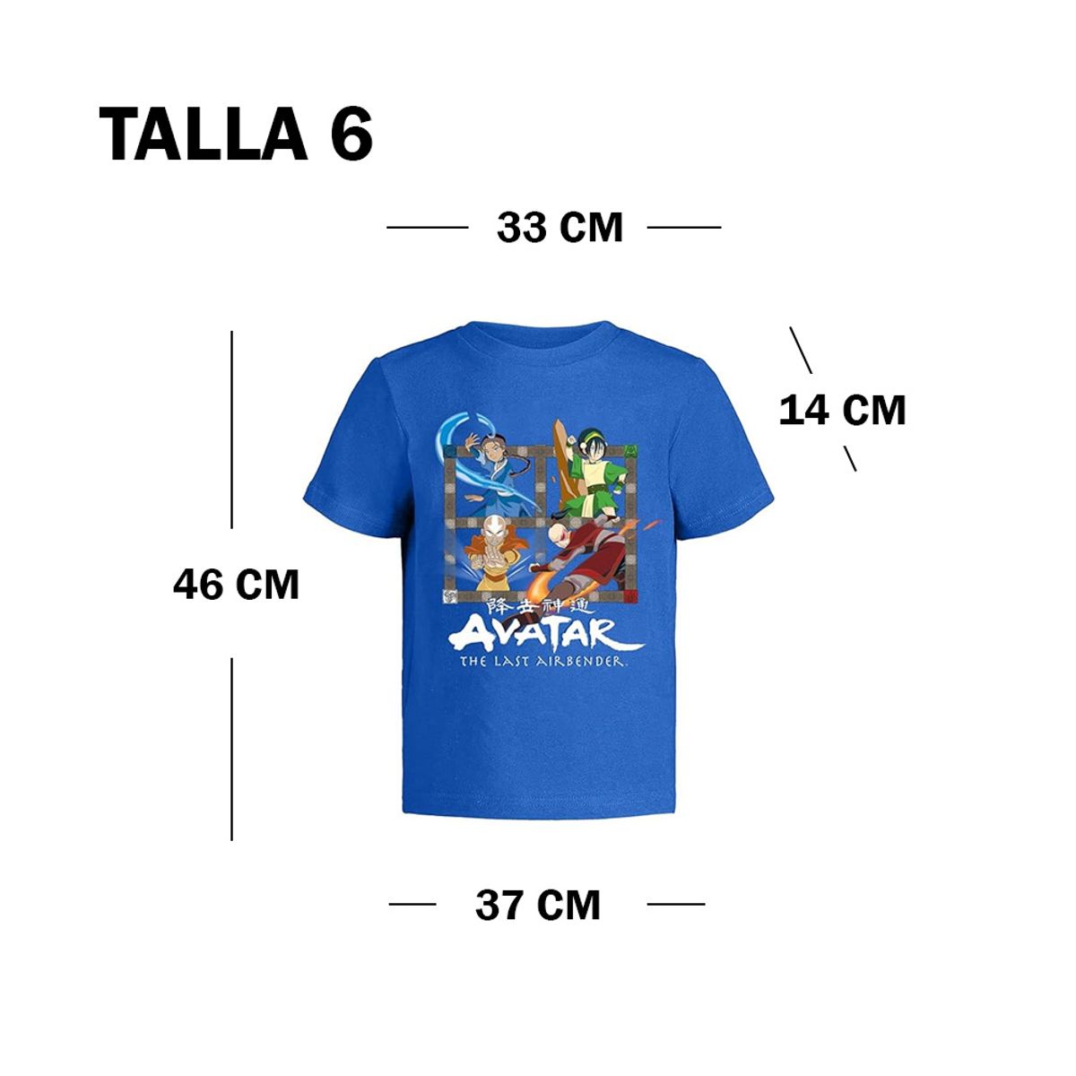 AVATAR - Avatar Polo Zuko Katara Aang Toph Talla 6 Nickelodeon