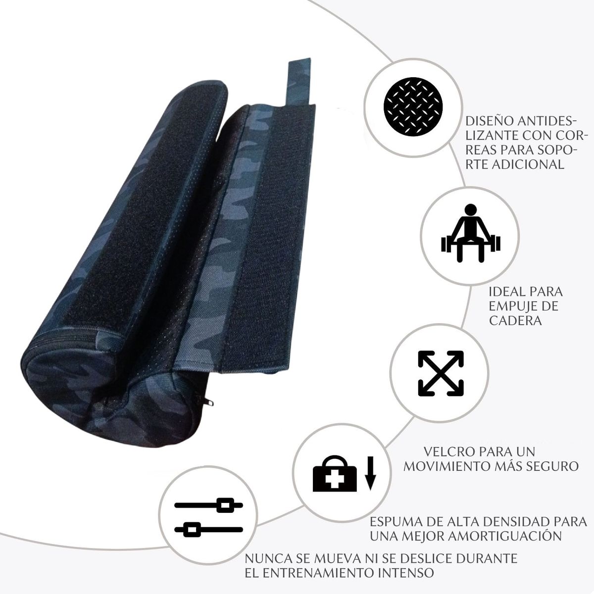 GENERICO - Almohadilla Extra Gruesa Barra Empuje Cadera Hip Thrust CAM