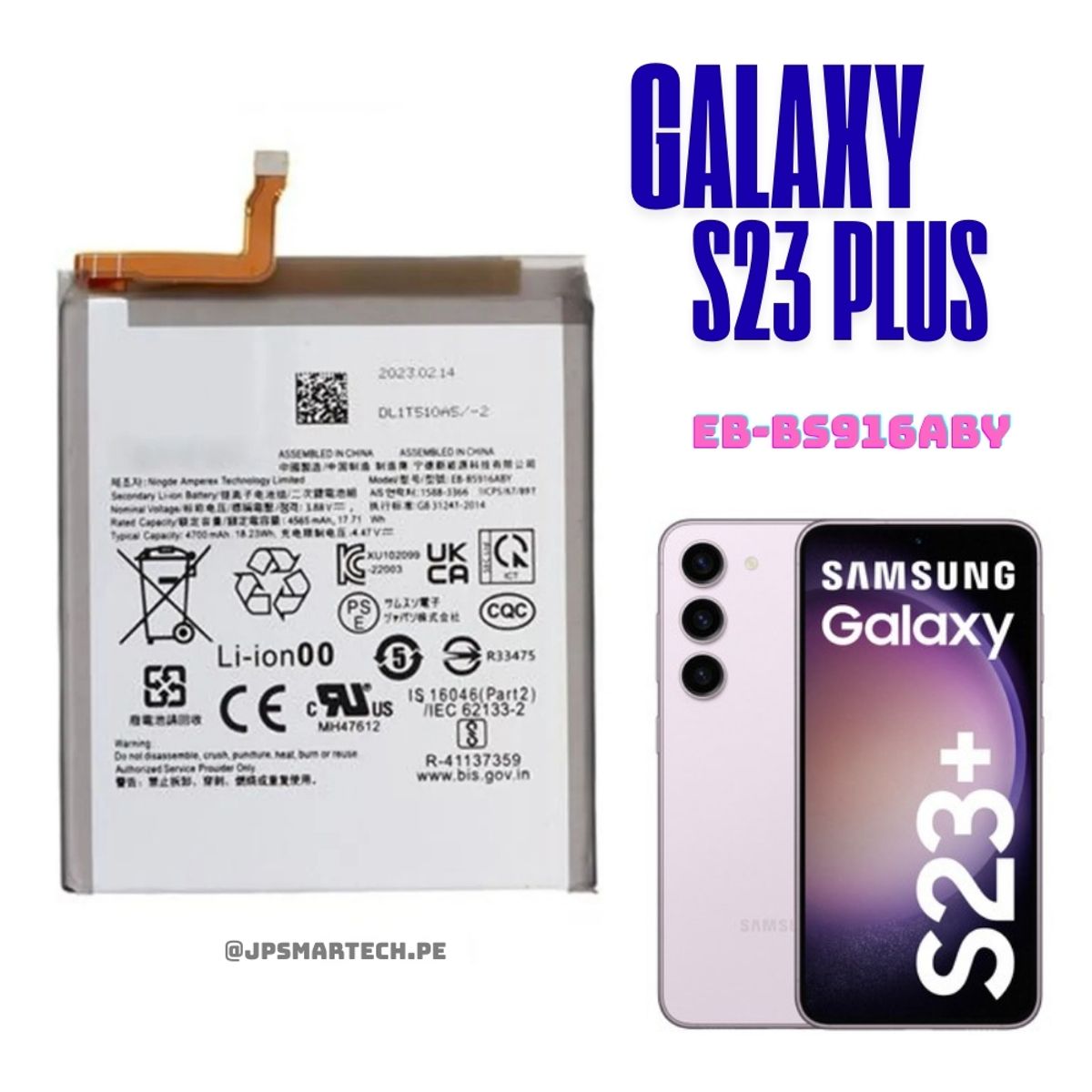OEM - BATERIA SAMSUNG S23 PLUS TORIGINAL-SM NUEVO