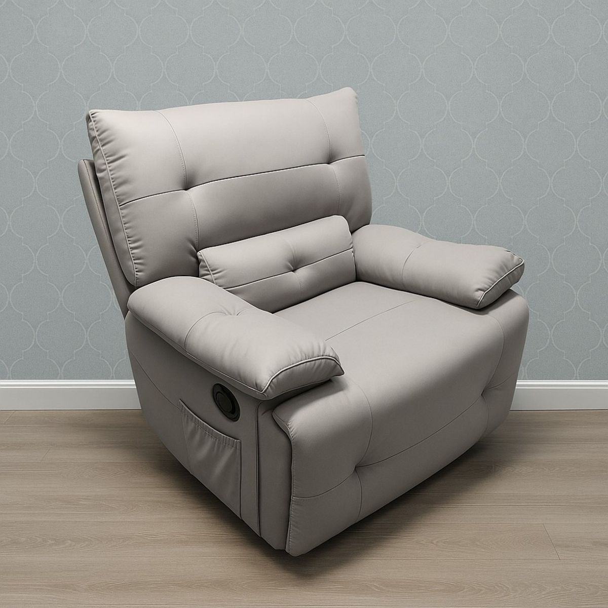 GENERICO - Sillón Reclinable Mecedora Giratorio Masajeador Eco Cuero