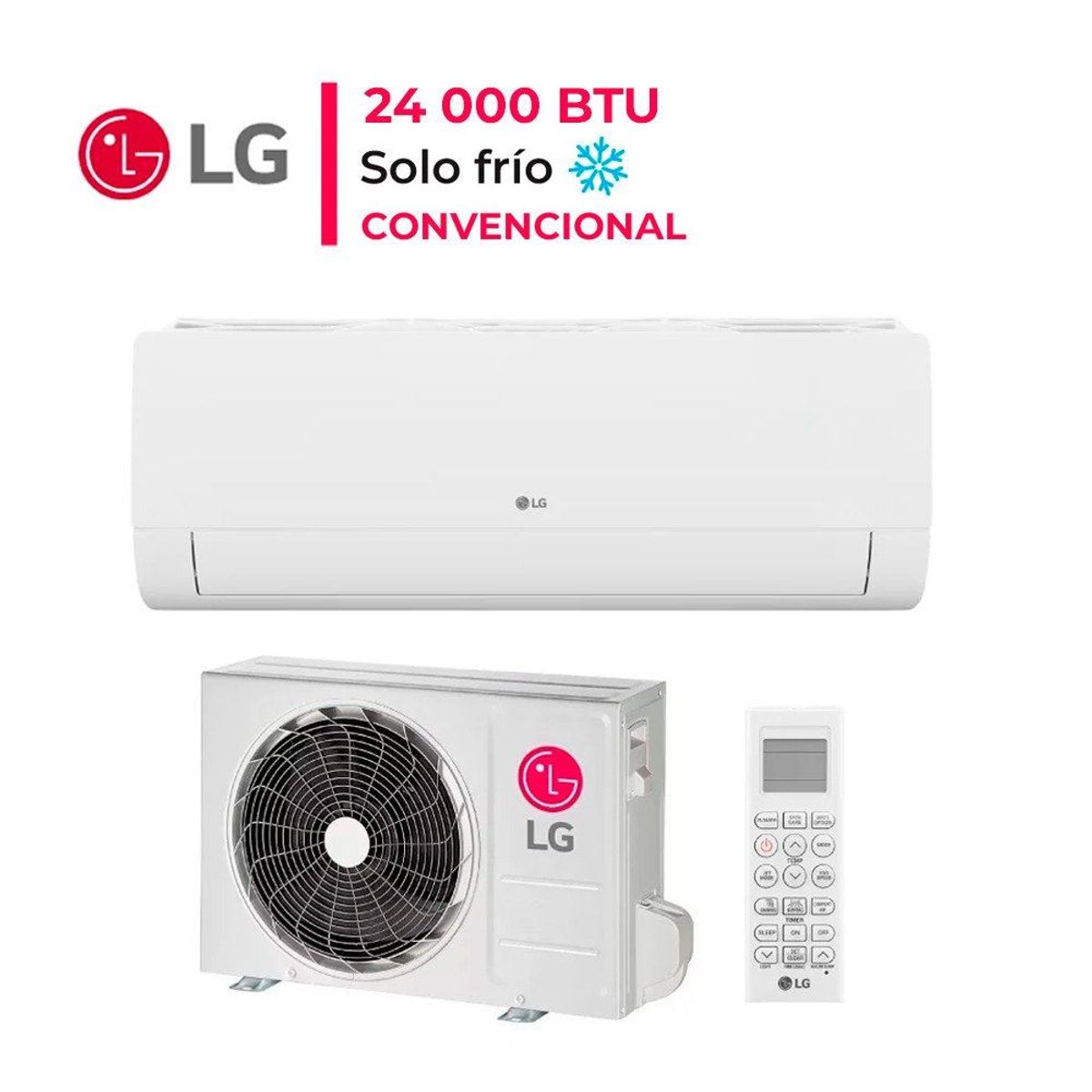 LG - Aire Acondicionado LG 24000 BTU Split Pared On/Off Frío Solo