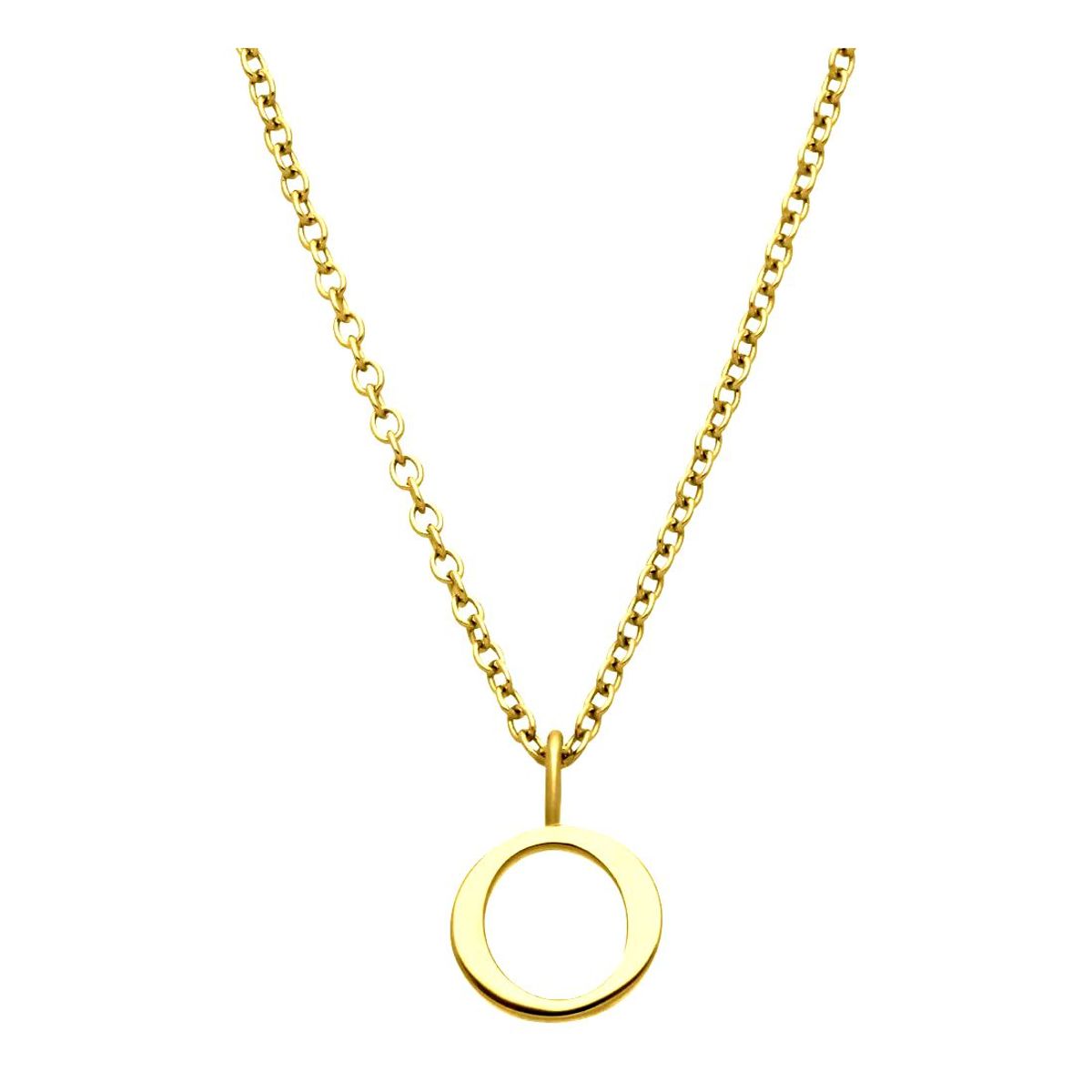 GENERICO - Collar Mujer Letra O Inicial Fino Acero Inoxidable