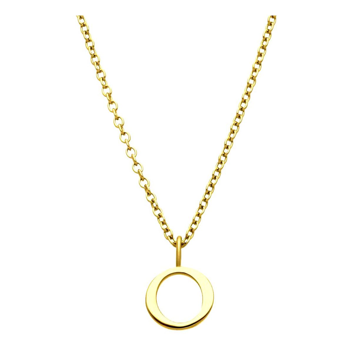 GENERICO - Collar Mujer Letra O Inicial Fino Acero Inoxidable