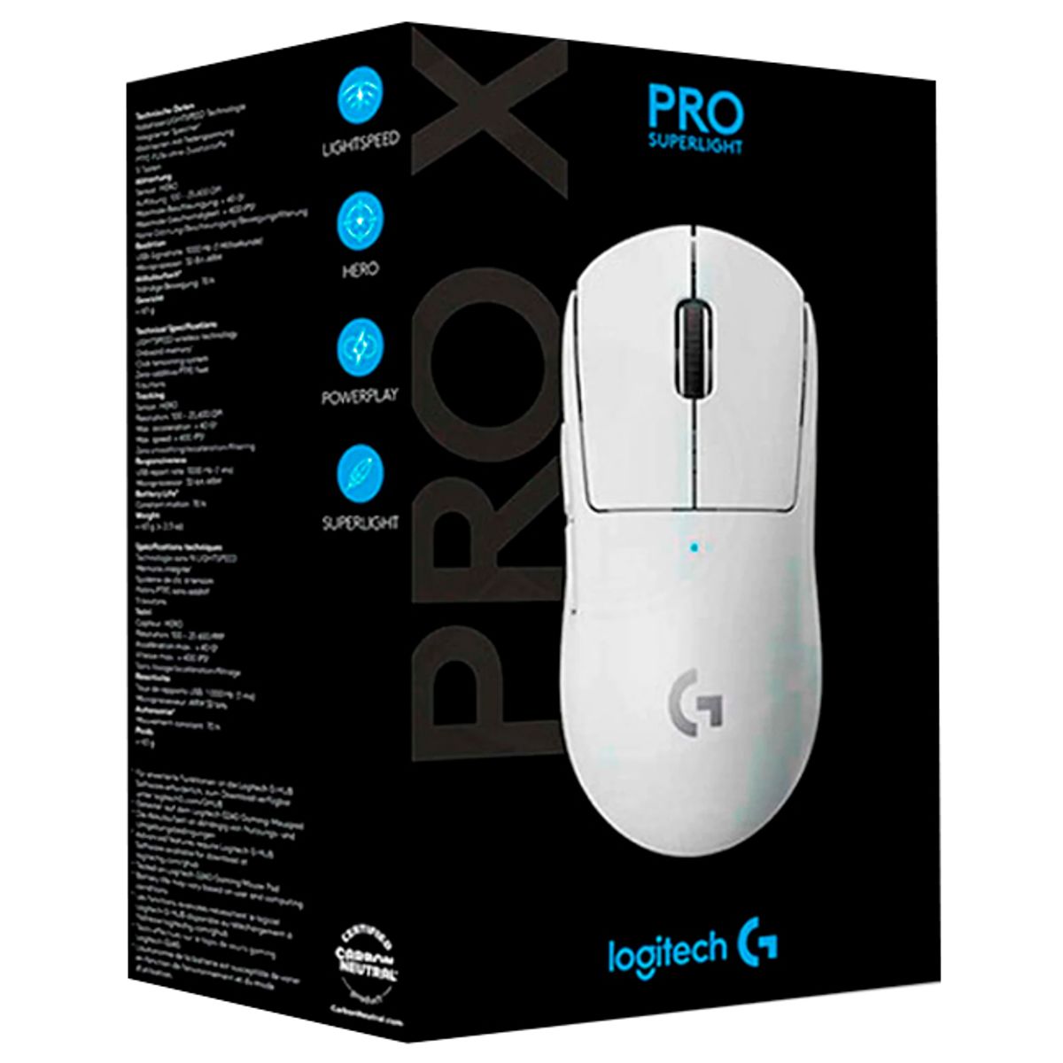 LOGITECH - MOUSE LOGITECH G PRO X SUPERLIGHT WIRELESS LIGHTSPEED HERO 25K WHITE