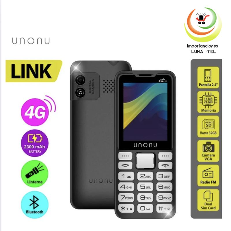 UNONU - UNONU LINK 4G NEGRO BAR PHONE