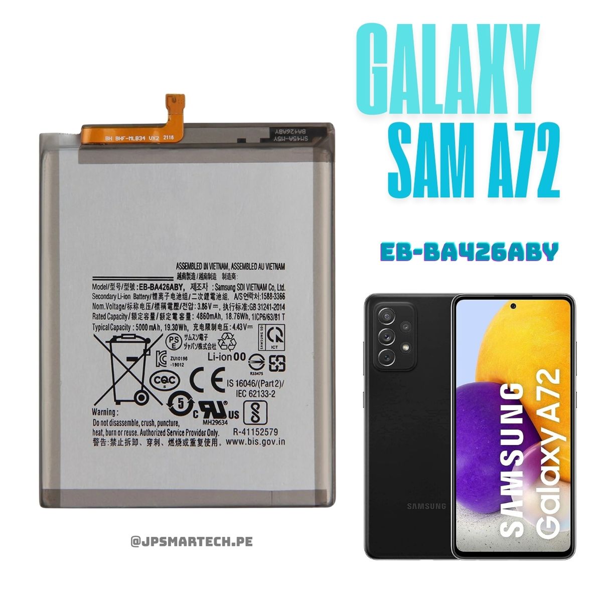OEM - BATERIA SAMSUNG A72 TORIGINAL-SM NUEVO