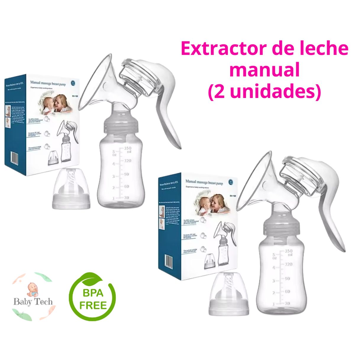 GENERICO - Extractor de Leche Manual 2 Unidades