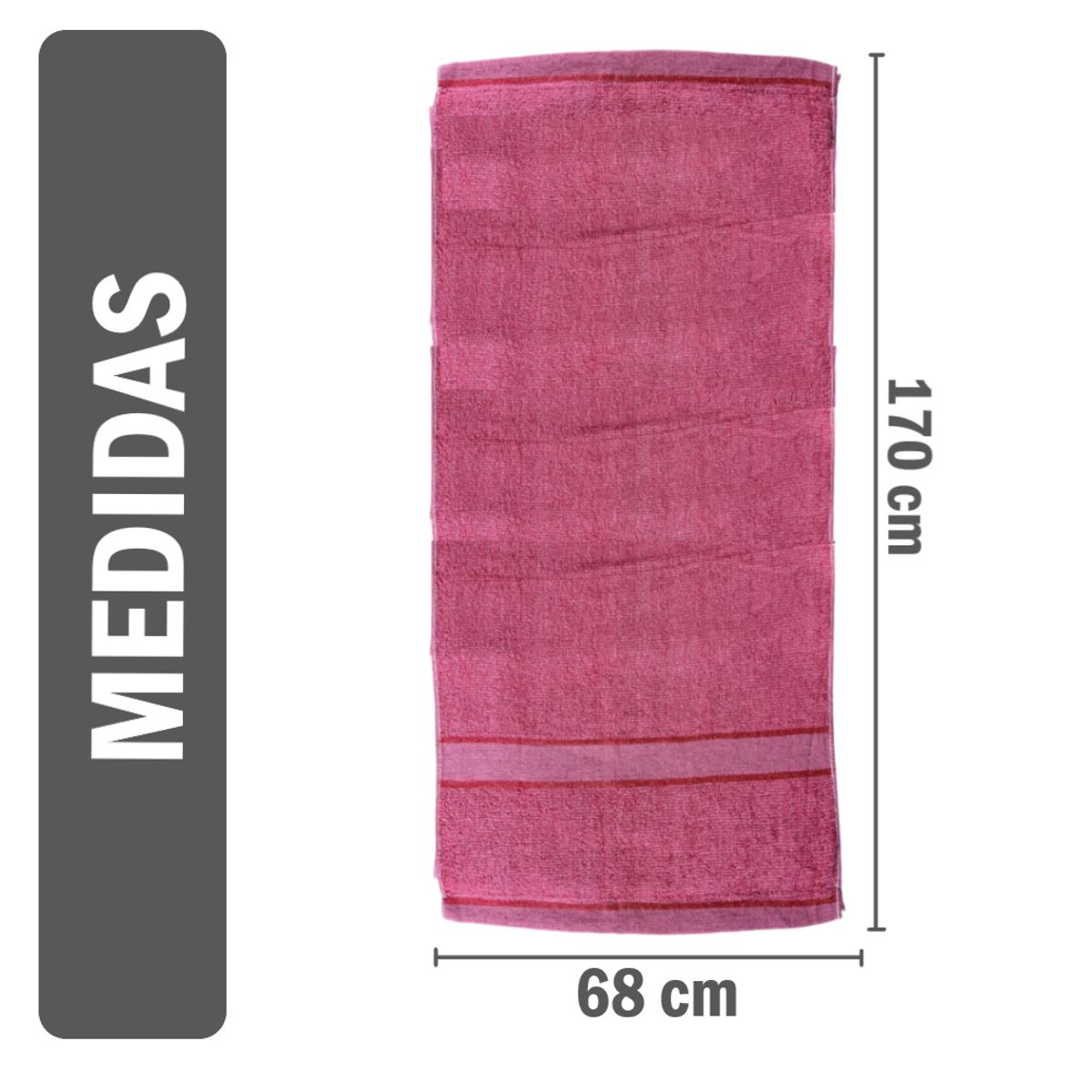 GENERICO - Toalla de cuerpo suave Rojo - 140x68cm