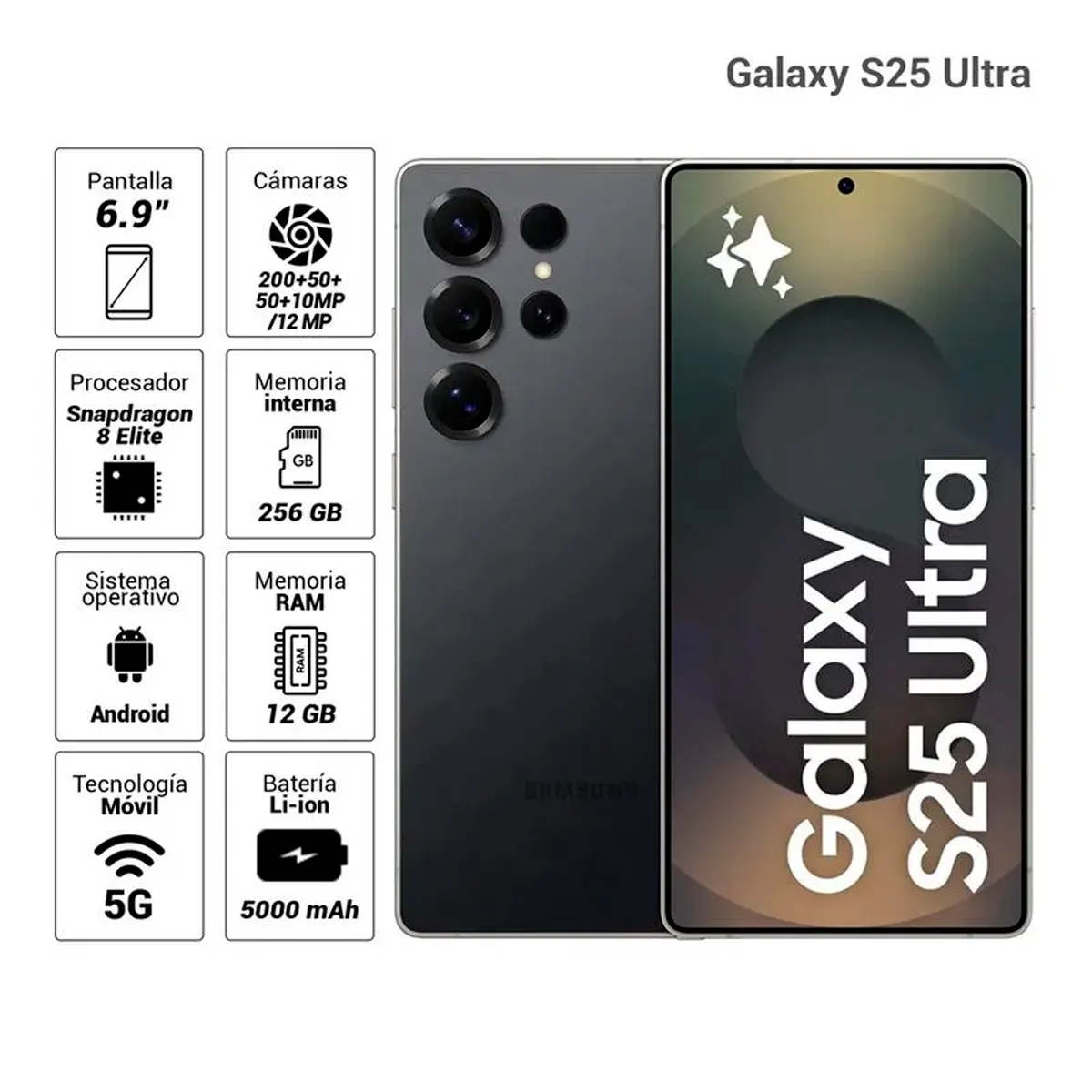 SAMSUNG - S25 ULTRA 256GB 12GB RAM Titanium Black