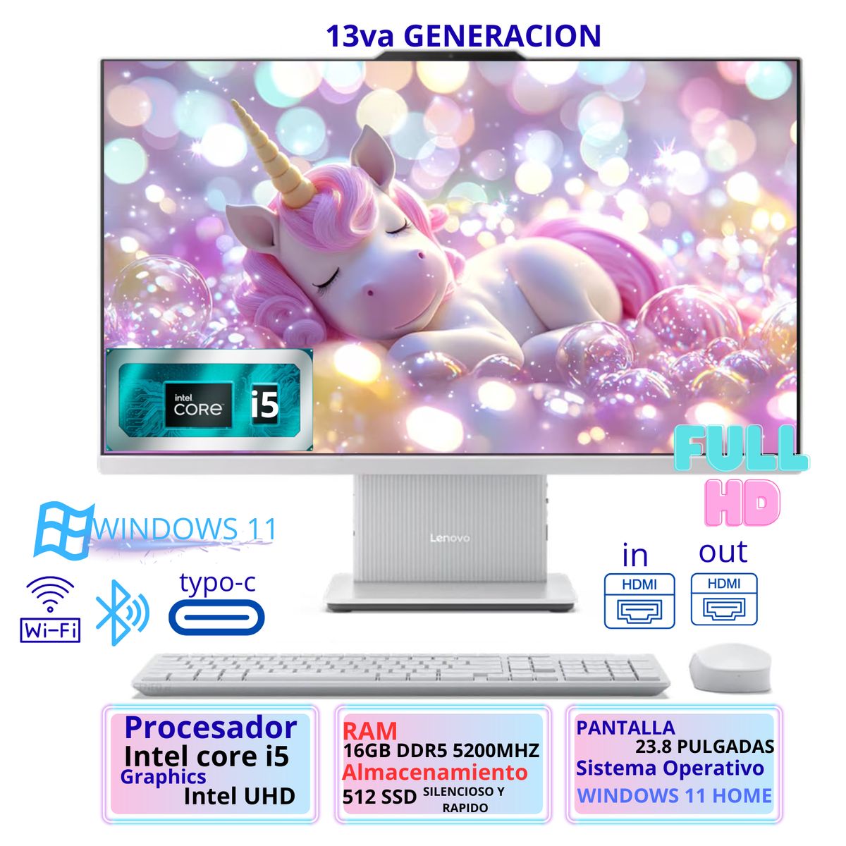 LENOVO - ALL IN ONE Lenovo IdeaCentre 24IRH9  FHD Core i5-13420H 16GB 512GB SSD