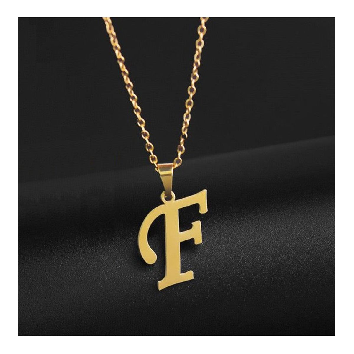 OEM - Collar Mujer Letra F Inicial Fino Acero Inoxidable x SAN VALENTIN