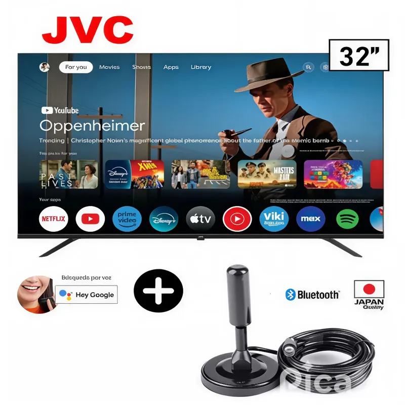 JVC - Televisor JVC Led 32 Smart HD Google TV  + Antena digital