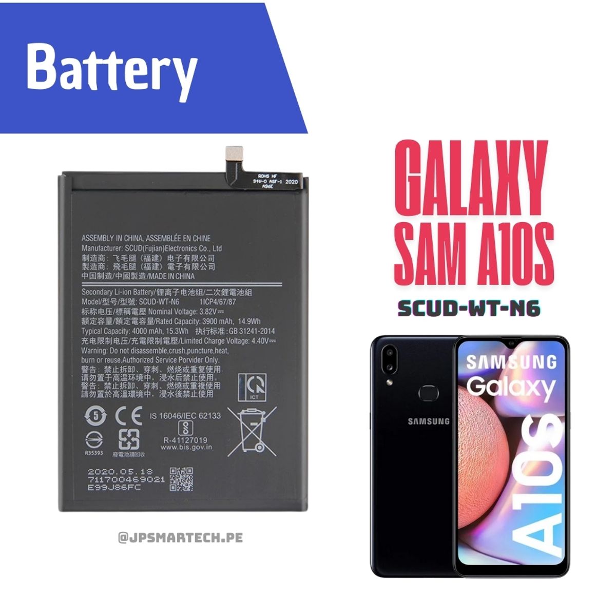 OEM - BATERIA SAMSUNG A10S TORIGINAL -SM NUEVO