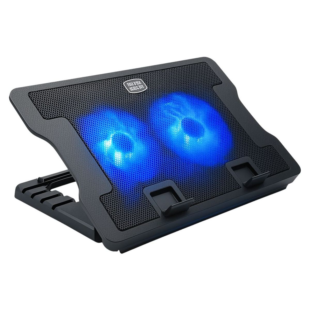 GENERICO - Cooler para Laptop 9" a 17" con 2 Ventiladores y Hub USB LED Azul
