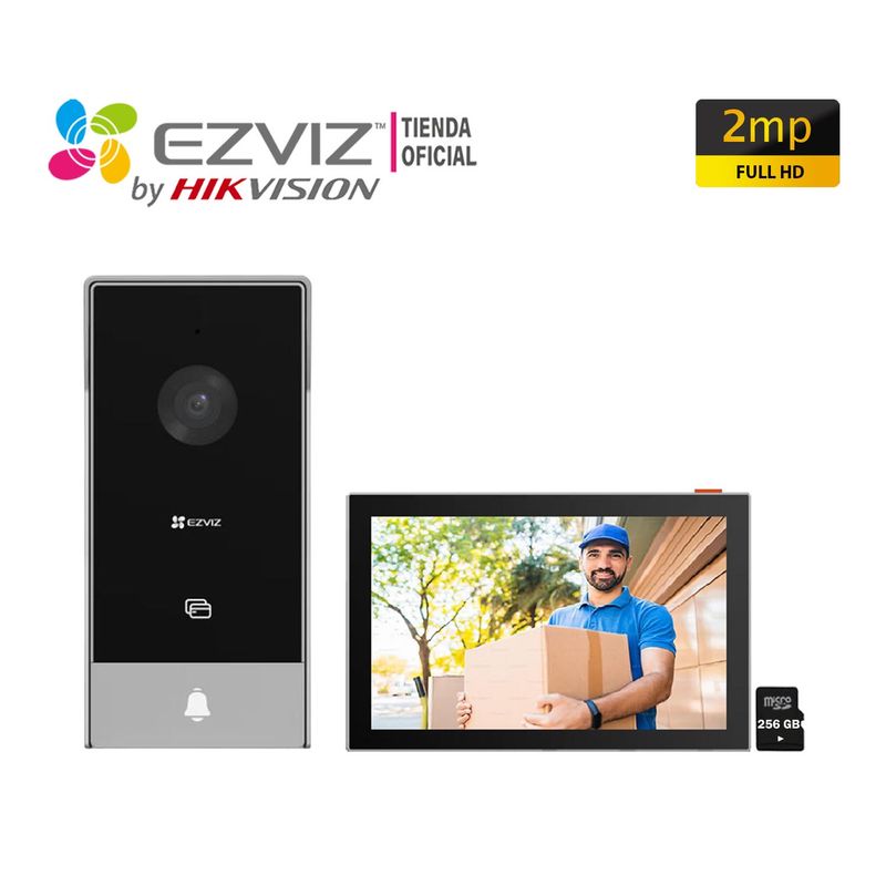 EZVIZ - Videoportero HP5 Full HD Ezviz 3 Modos Desbloqueo Monitor Táctil 256GB