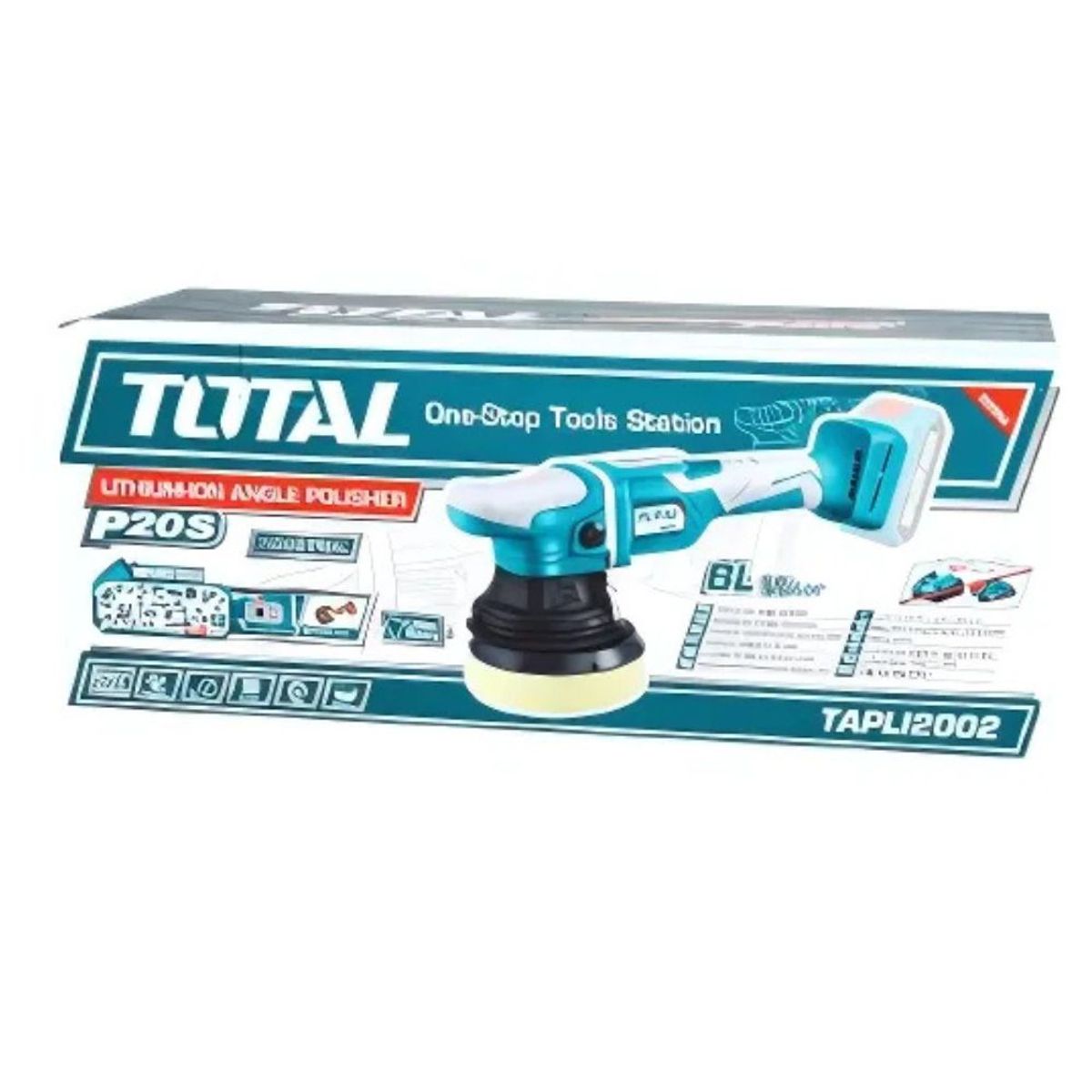 TOTAL TOOLS - Pulidora Angular LI-ION 20v 5pulg 125MM Brushless Industrial-TAPLI2002
