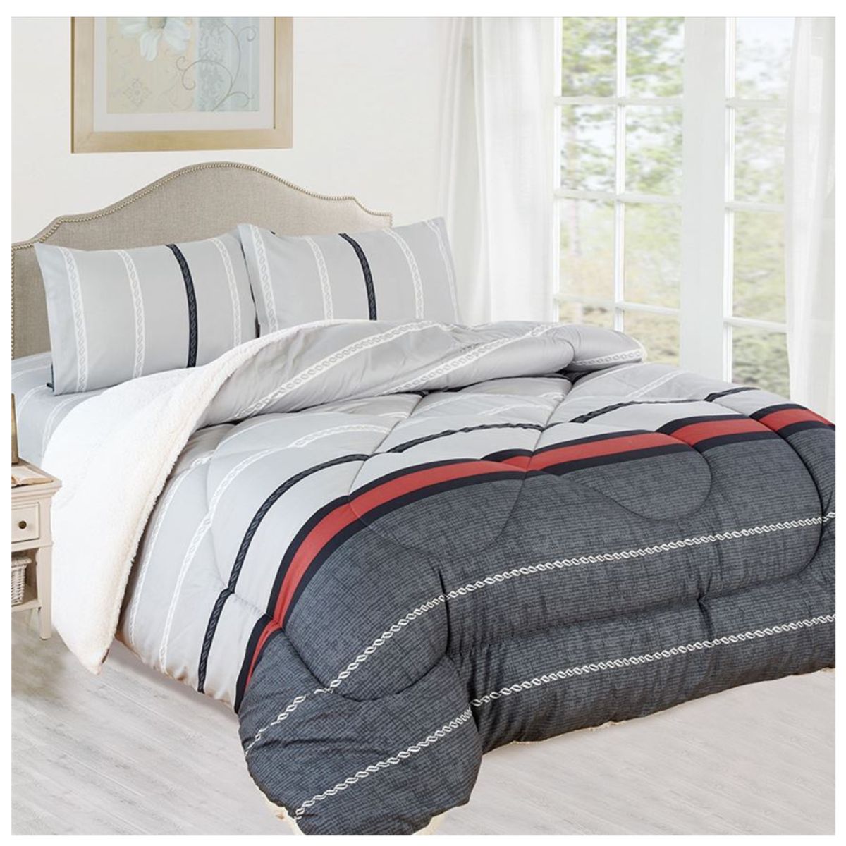 CASATEX - EDREDÓN CASATEX TELA CON SHERPA  100% ALGODÓN EN KING