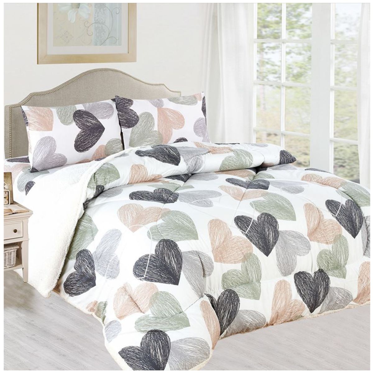 CASATEX - EDREDÓN CASATEX TELA CON SHERPA  100% ALGODÓN EN KING