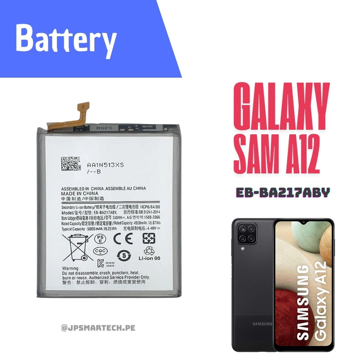 OEM - BATERIA SAMSUNG A12 TORIGINAL-SM NUEVO