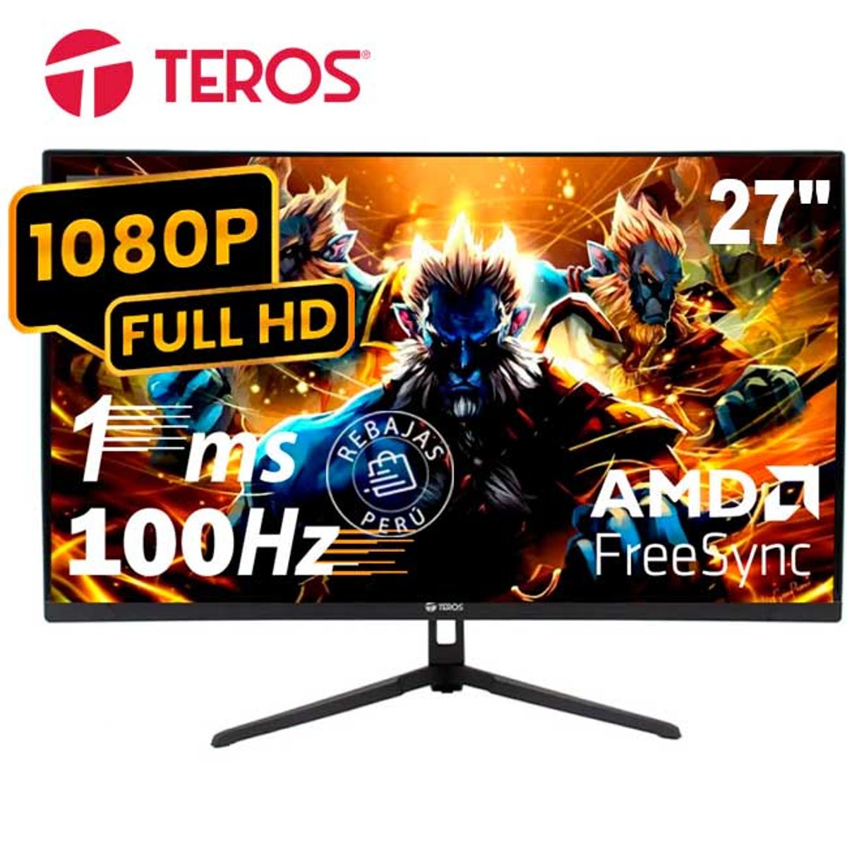 TEROS - Monitor Teros TE-2732S 27 VA Full HD 100Hz 1ms HDMI DP VESA Negro