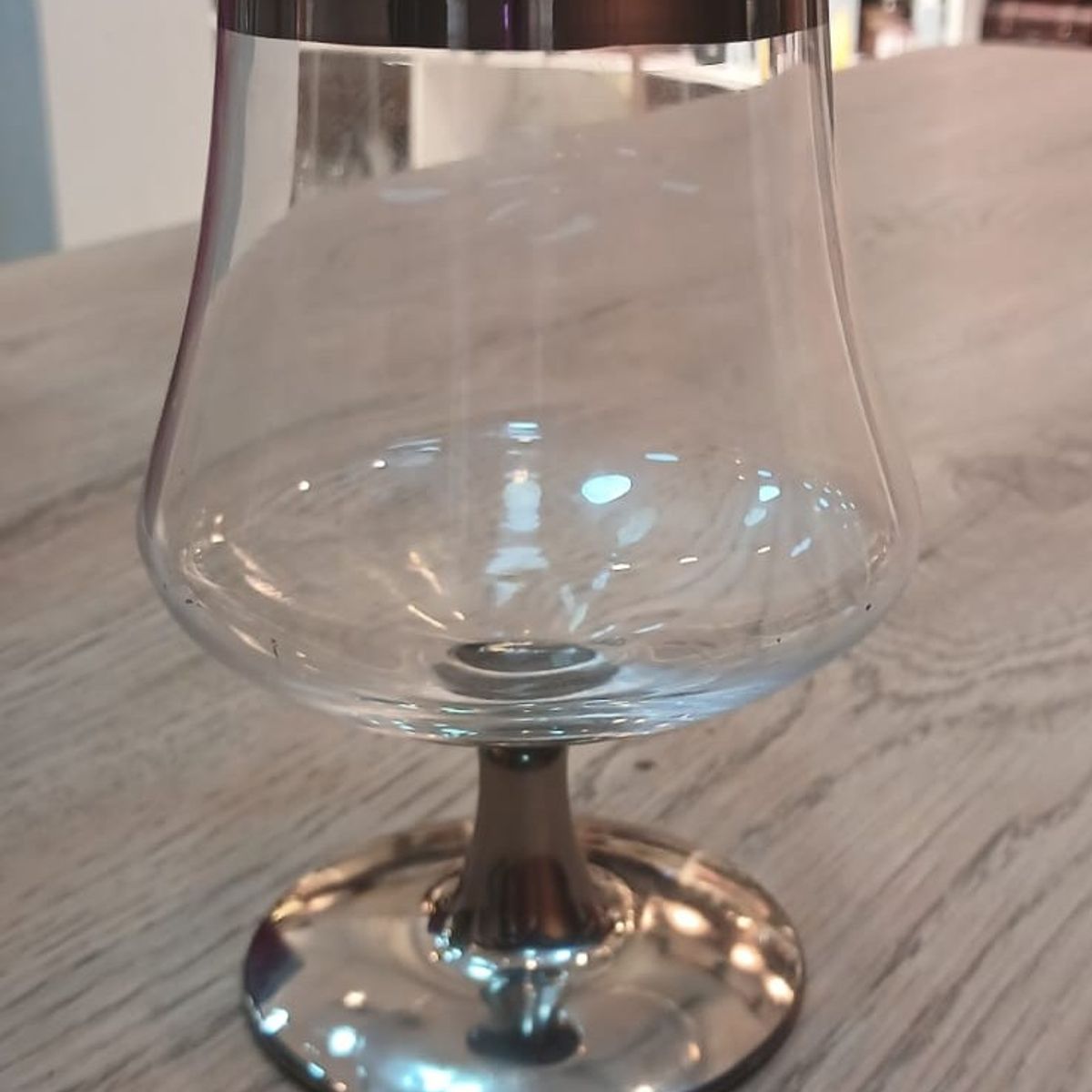 GENERICO - Copa Ego coctel corto 450 ml (15oz) borde y base silver.