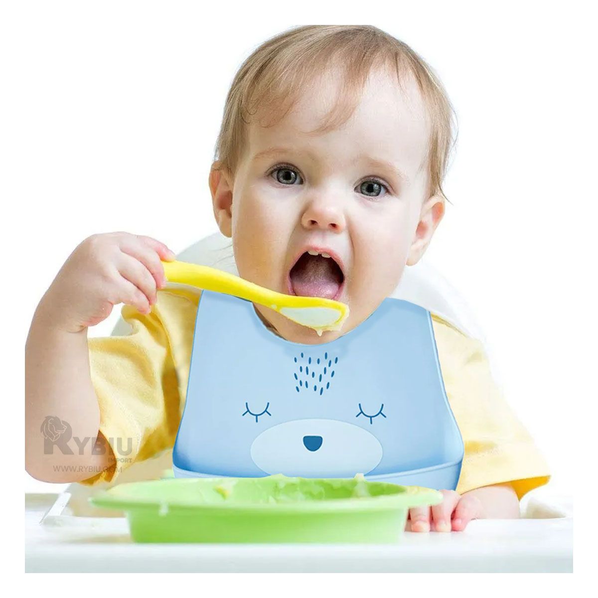 RYBIU IMPORT - Protector Versatil de Babas en Celeste Y+Ligas de Regalo