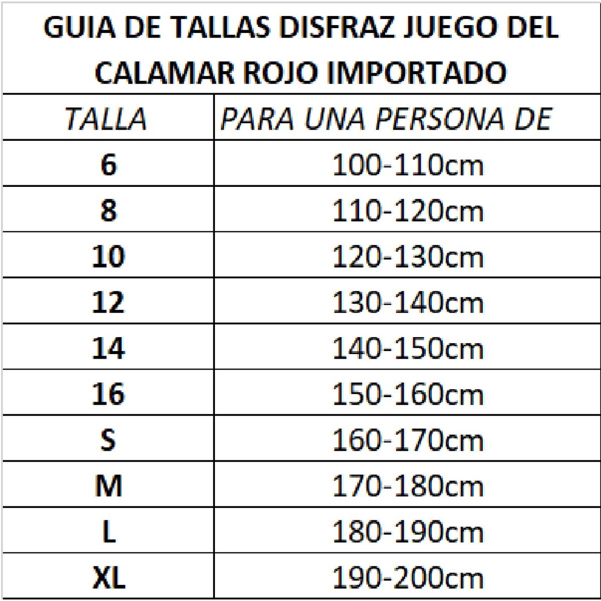 GENERICO - Disfraz Juego Calamar Guardia Rojo Adultos Talla L 180-190cm