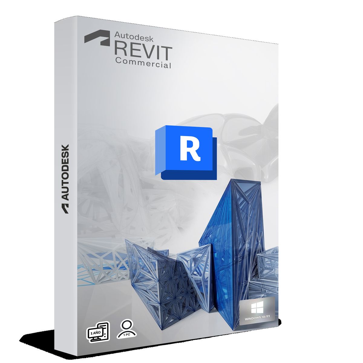 MICROSOFT - Autodesk Revit Commercial para profesionales, 1 año, 1 usuario, licencia vinculada a correo
