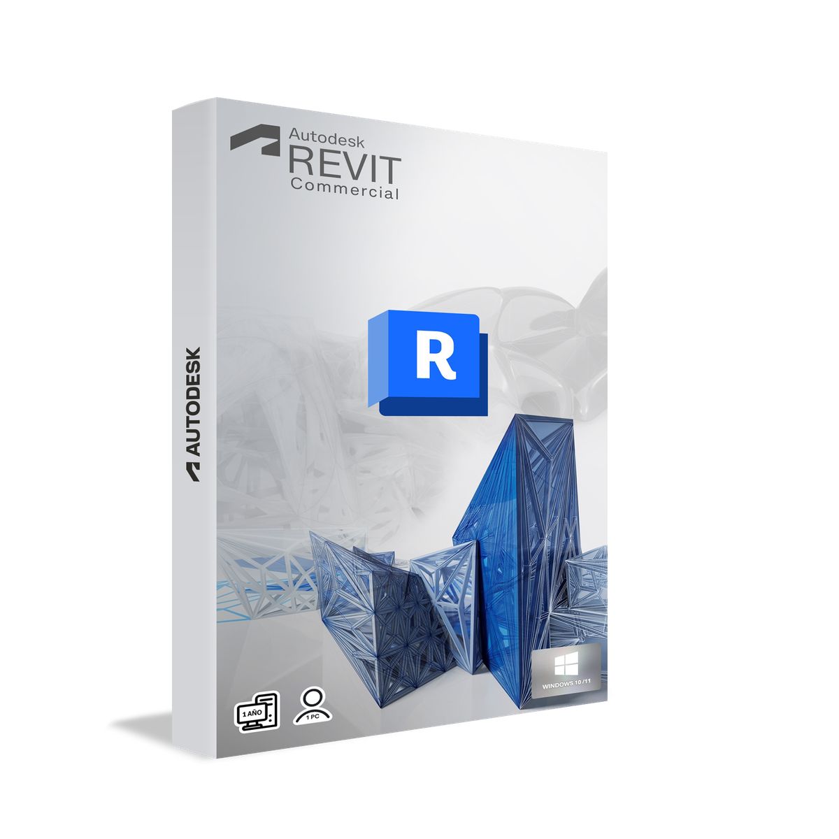 MICROSOFT - Autodesk Revit Commercial para profesionales, 1 año, 1 usuario, licencia vinculada a correo