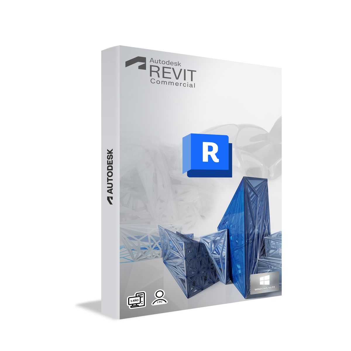 MICROSOFT - Autodesk Revit Commercial para profesionales, 1 año, 1 usuario, licencia vinculada a correo