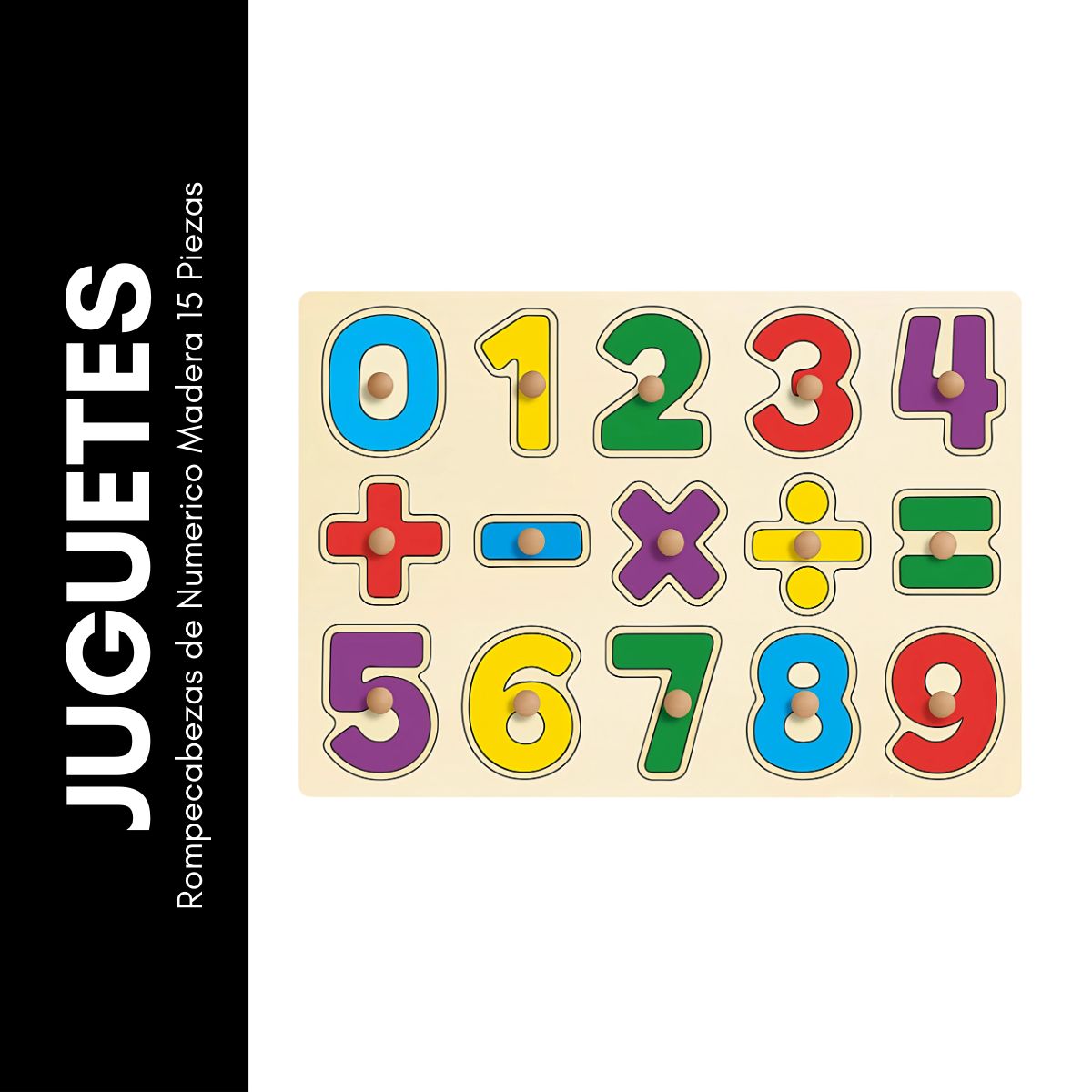 GENERICO - Rompecabezas de Numerico Madera 15 Piezas