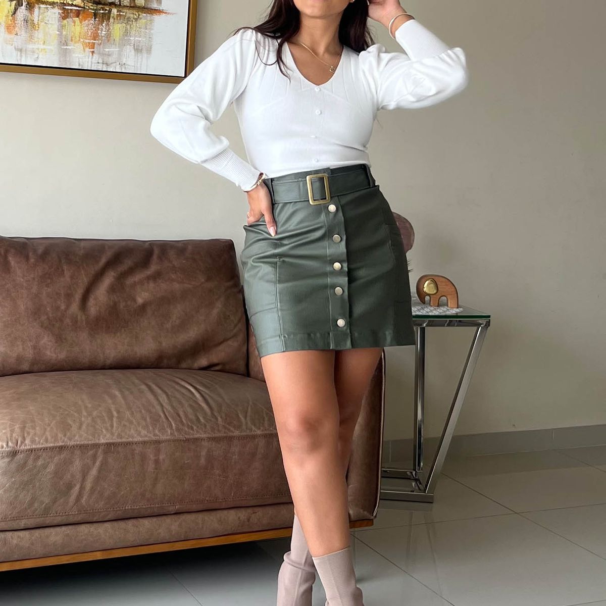 ARMA TU LOOK - FALDA NEW YORK CUERINA CON CINTURÓN