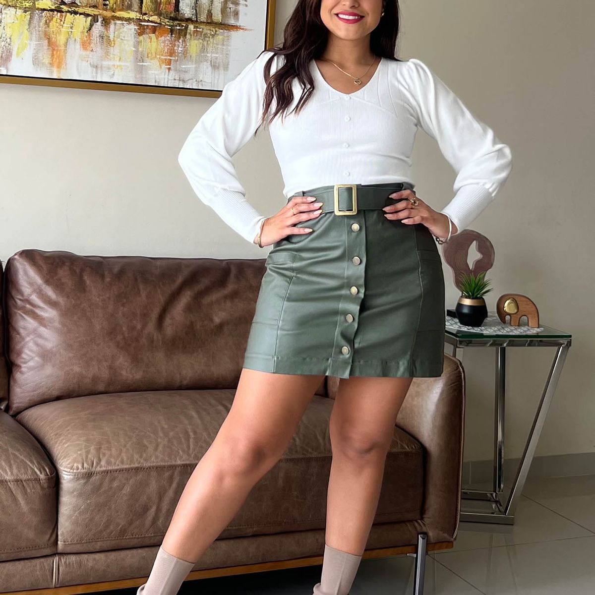 ARMA TU LOOK - FALDA NEW YORK CUERINA CON CINTURÓN