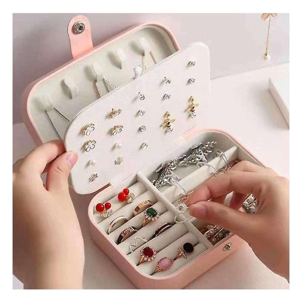 GENERICO - Joyero Elegante y Organizado en Palo Rosa Y+Papel de Regalo