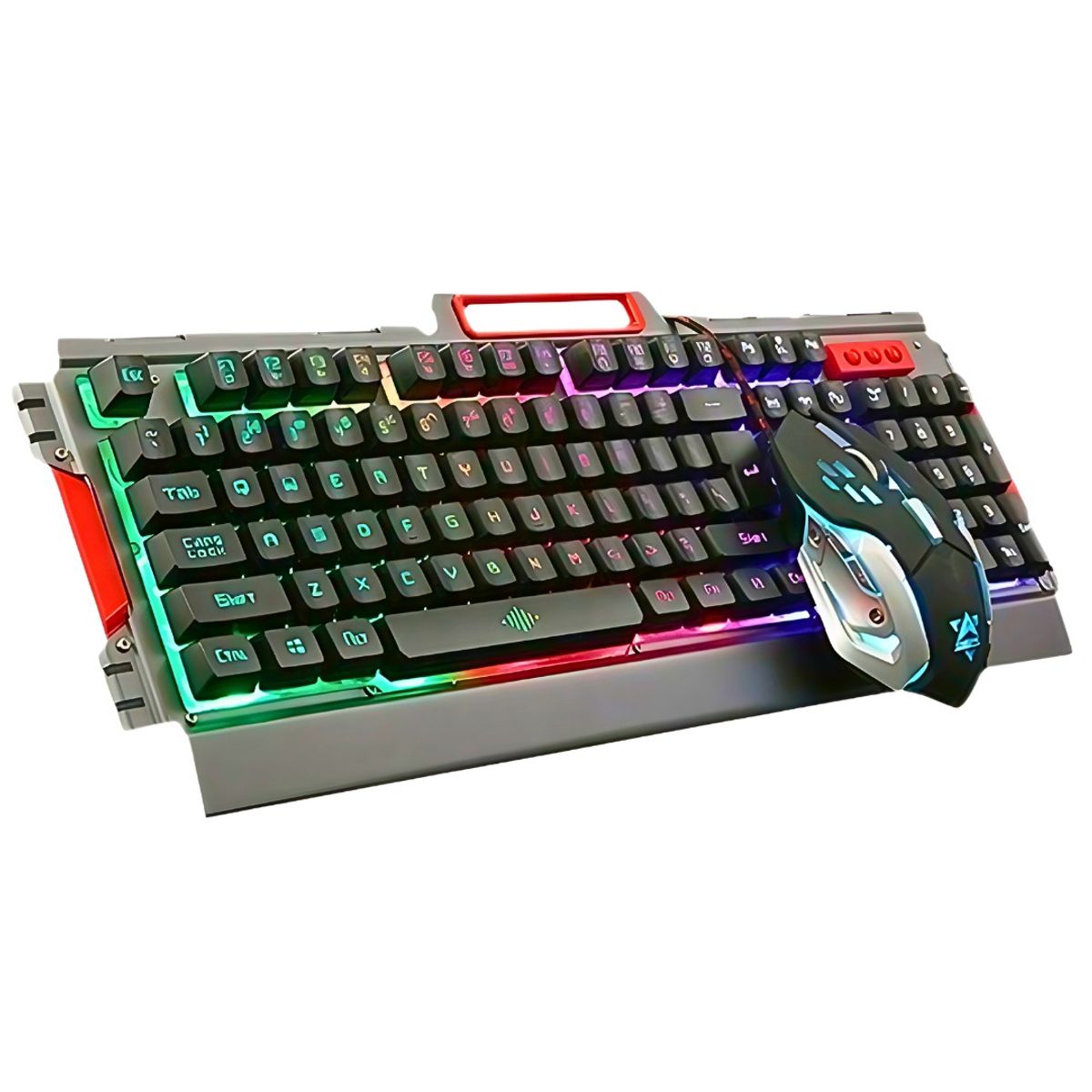 SEISA - Combo Teclado y Mouse Gamer USB con Luz RGB y DPI 4000