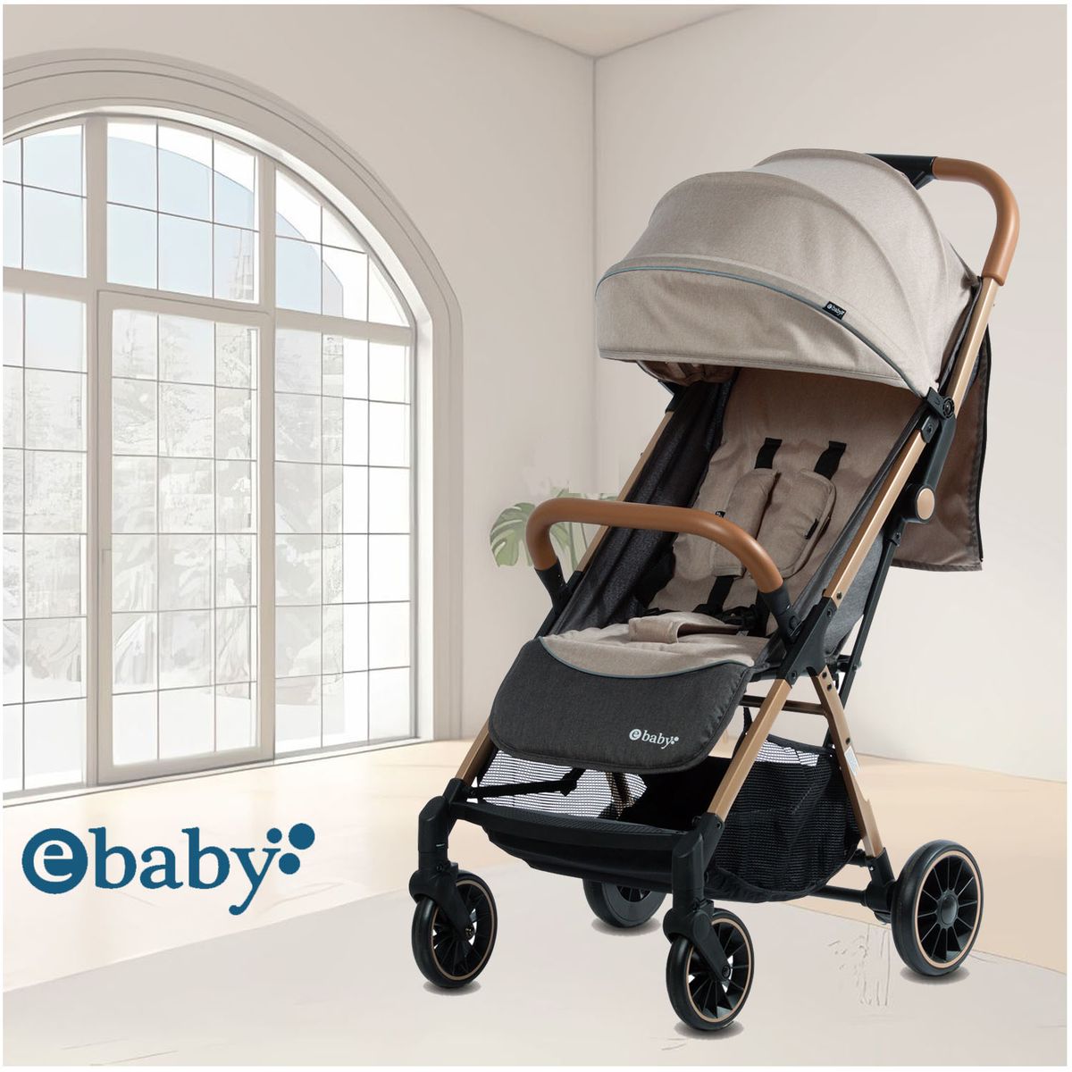 EBABY - Coche Maleta para Bebé «SOFI» De Fácil Plegado Beige