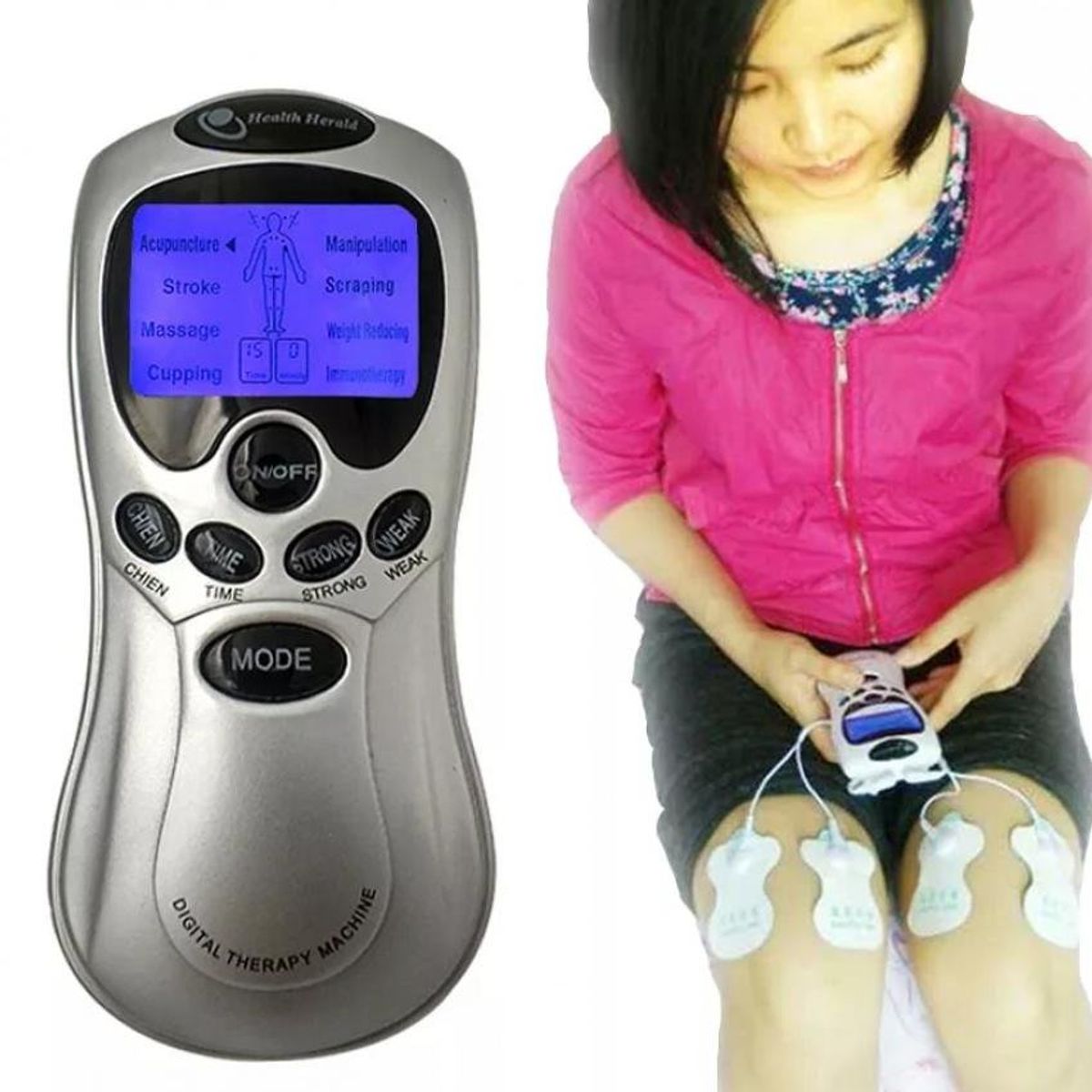 GENERICO - Masajeador Tens Terapeutico De 4 Parches De Electroestimulacion