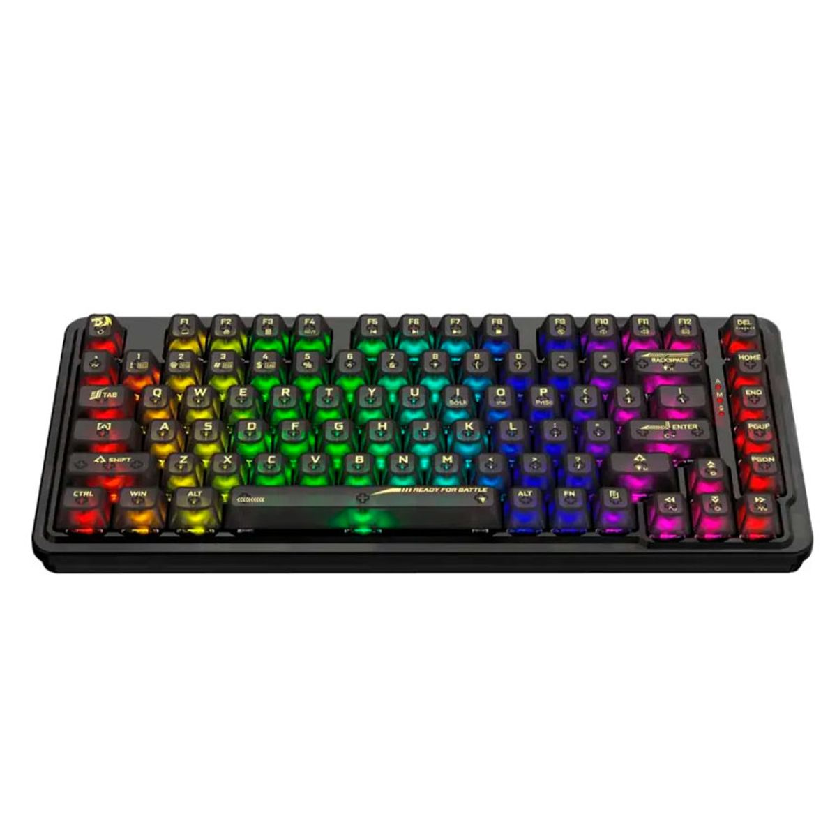 REDRAGON - Teclado Mecánico Redragon ELF PRO K649CTB RGB 75% Wireless Negro