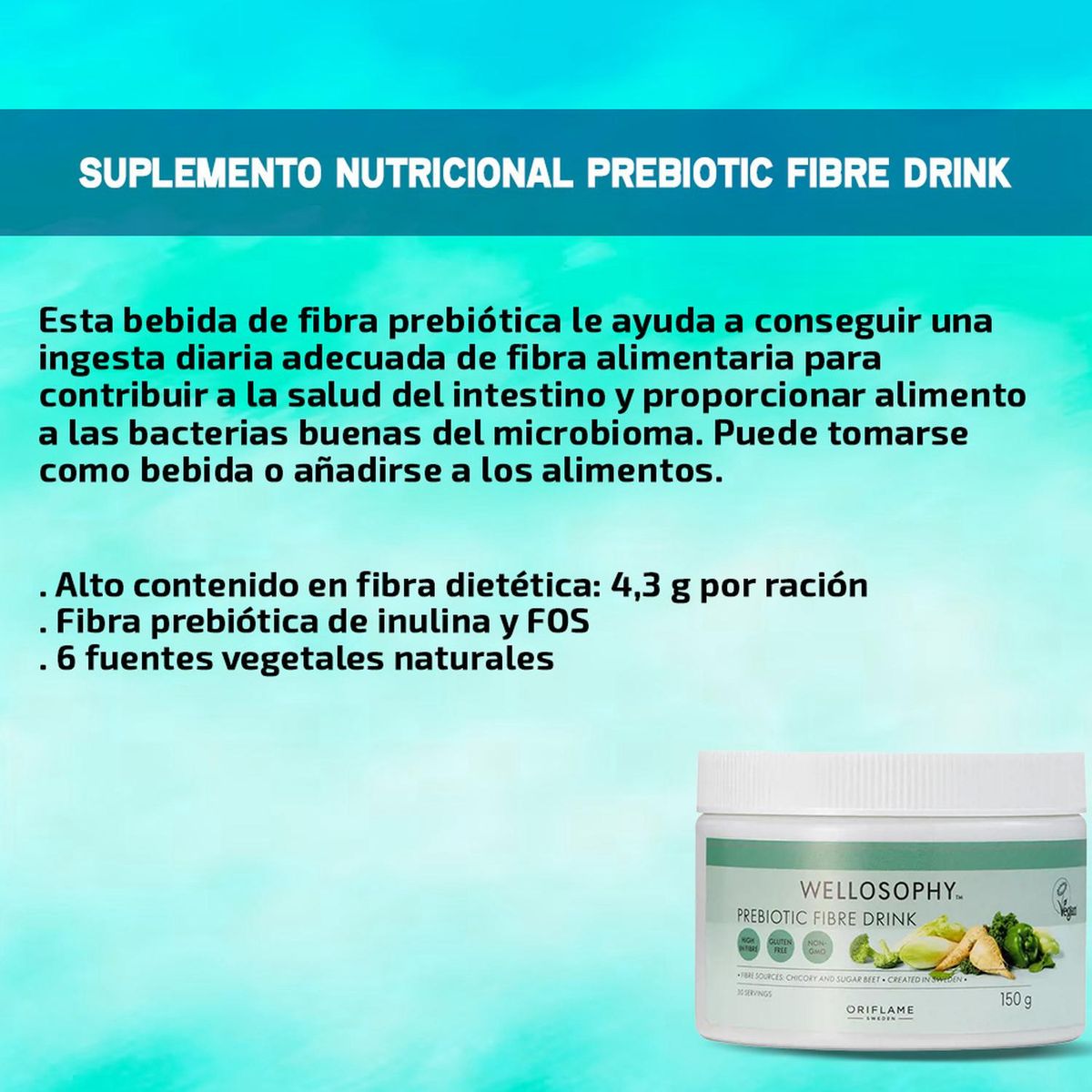 ORIFLAME - Fibra Prebiótica 150 g Wellosophy
