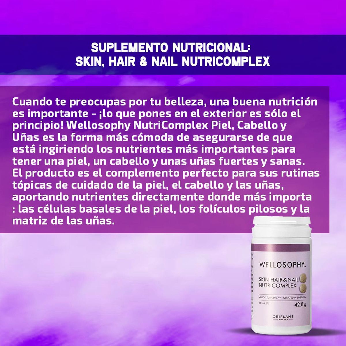 ORIFLAME - Hair Skin & Nails 60 Tabletas Wellosophy